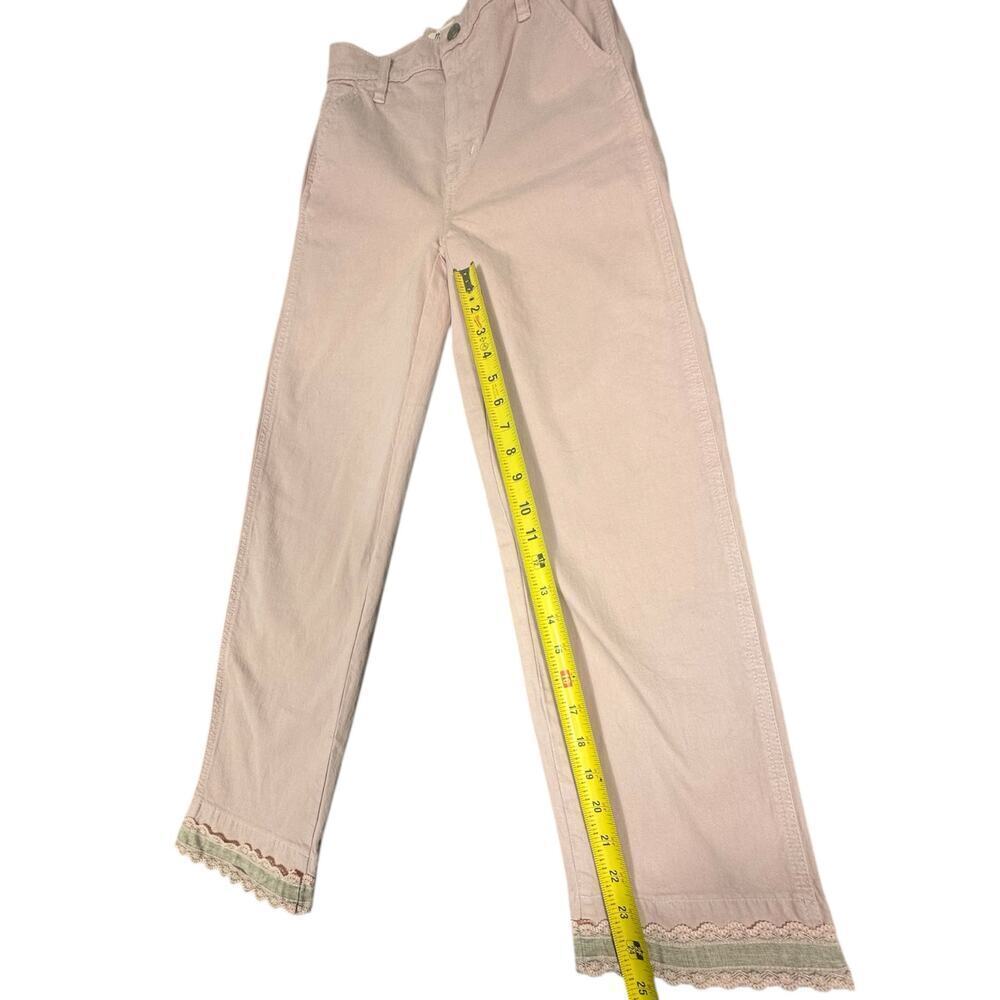 Madewell Pink Wide-Leg Pants with Lace Hem Size 25 - Picture 7 of 8